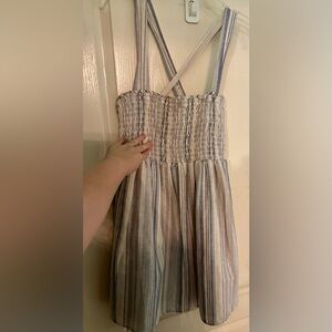 American Eagle size XL, beautiful blue, khaki, white stripes dress